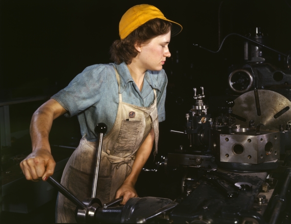 Howard R. Hollem : Lathe operator machining parts for transport planes at the Consolidated Aircraft Corporation plant (1942)